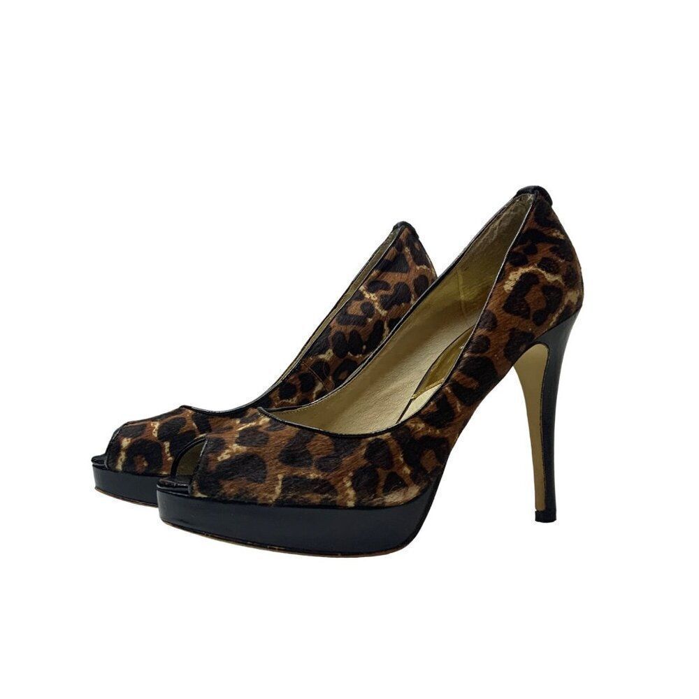 Michael Kors Women's Lonna Pump Pony Hair Leopard Print High Heel Dress Shoe